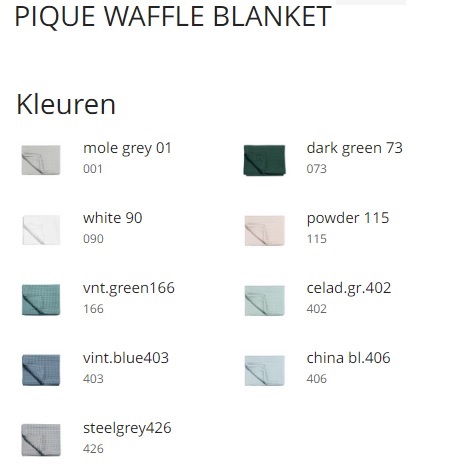 Zomerdeken katoen, wafeldeken eenpersoons, tweepersons, wit, blauw, grijs, groen, rose